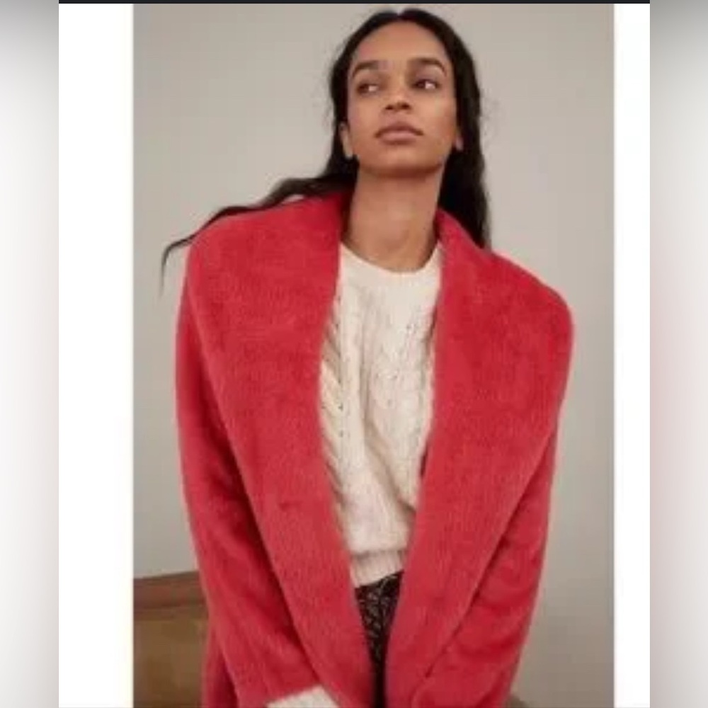 NWT Sanctuary x Anthropologie Elena plush shaw coat - Picture 3 of 11